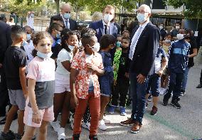 President Macron Visits Bouge Elementary School - Marseille