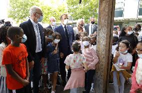 President Macron Visits Bouge Elementary School - Marseille