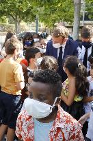 President Macron Visits Bouge Elementary School - Marseille