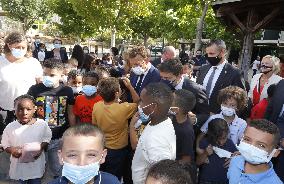 President Macron Visits Bouge Elementary School - Marseille