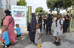 President Macron Visits Bouge Elementary School - Marseille