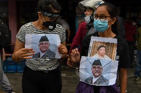 Protest against the dissolution of the parliament in Nepal