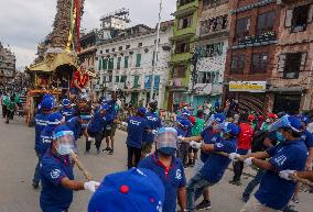 Chariot festival of Rato Machindranath is celebrated in Nepal.