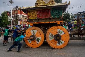 Chariot festival of Rato Machindranath is celebrated in Nepal.