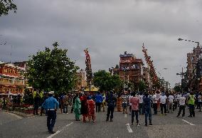 Chariot festival of Rato Machindranath is celebrated in Nepal.