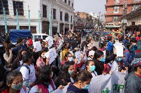 Protest rally against rising violence against women in Kathmandu