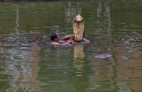 Naag Panchami festival or Snake worship festival being observed