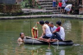 Naag Panchami festival or Snake worship festival being observed