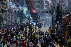 Devotees and police clash during chariot procession in Nepal