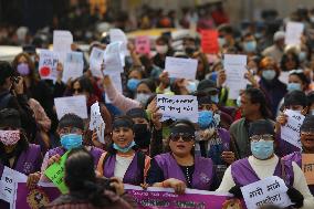 Protest rally against rising violence against women in Kathmandu