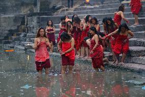 A month long Shree Swasthani festival in Kathmandu, Nepal