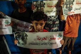 Palestinians Protest To Show Solidarity With Prisoners Held In Israeli Jails - Jabalia