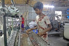 Production Of Yarns Wool In Textile Factory - Dhaka