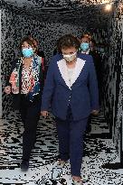 Roselyne Bachelot visit to Open Museum Francois Boucq exhibition - Lille