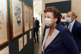 Roselyne Bachelot visit to Open Museum Francois Boucq exhibition - Lille