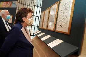 Roselyne Bachelot visit to Open Museum Francois Boucq exhibition - Lille