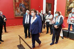 Roselyne Bachelot visit to Open Museum Francois Boucq exhibition - Lille