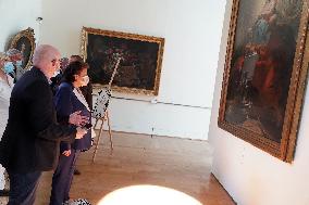 Roselyne Bachelot visit to Open Museum Francois Boucq exhibition - Lille