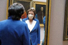 Roselyne Bachelot visit to Open Museum Francois Boucq exhibition - Lille