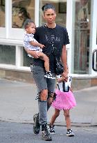 Chanel Iman And Kids Running Errands - NYC