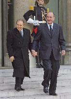 Jacques Chirac meets with Algerian President Abdelaziz Bouteflika at the Elysee Palace in Paris