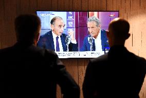 Eric Zemmour Appears On RMC/BFMTV  - Paris