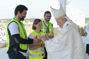 Pope Francis Celebrates An Open Air Mass - Slovakia