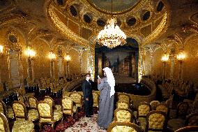 President Macron And Abu Dhabi Crown Prince Visit Chateau Theater - Fontainebleau