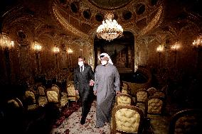 President Macron And Abu Dhabi Crown Prince Visit Chateau Theater - Fontainebleau