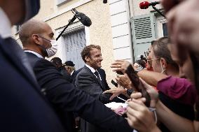 President Macron Visits The House Of Marcel Proust - Illiers-Combray