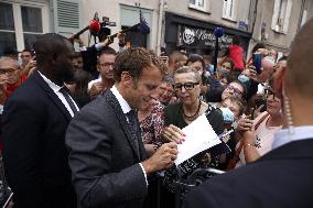 President Macron Visits The House Of Marcel Proust - Illiers-Combray