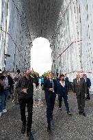 President Macron During Wrapped Arc De Triomphe Inauguration - Paris