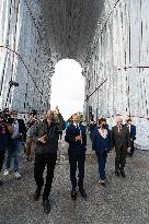 President Macron During Wrapped Arc De Triomphe Inauguration - Paris