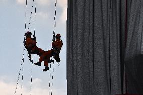 Wrapped Arc De Triomphe Before An Inauguration - Paris