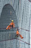 Wrapped Arc De Triomphe Before An Inauguration - Paris