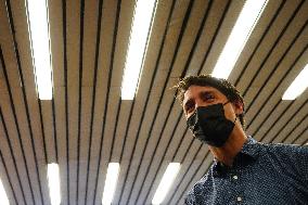PM Trudeau Greets Commuters At Metro Station - Montreal