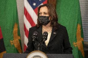 Vice President Kamala Harris meets Hakainde Hichilema of Zambia.