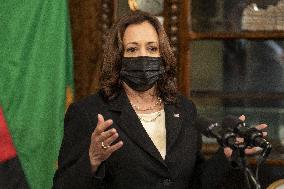 Vice President Kamala Harris meets Hakainde Hichilema of Zambia.