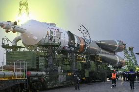Soyuz rocket on launch pad