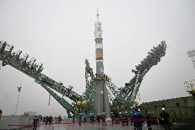 Soyuz rocket on launch pad