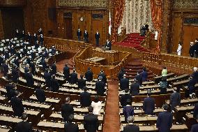 Japan emperor at opening ceremony at Diet