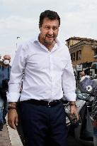 Matteo Salvini During Electoral Visit In The Roman Suburb - Italy