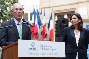 Anne Hidalgo and Michael Bloomberg agreement to fight pollution - Paris