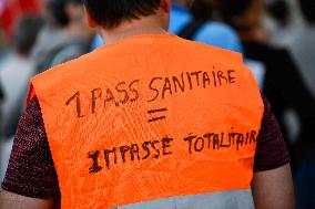 New Anti-Health Pass Rally called by Florian Philippot - Paris