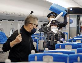 Security training on Japanese bullet train