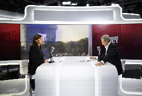 Anne Hildago On RMC/BFM TV - Paris