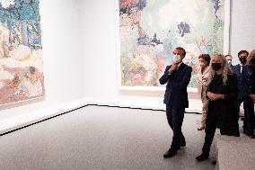 President Macron Visit To Morozov Collection, Icons Of Modern Art Exhibition - Paris