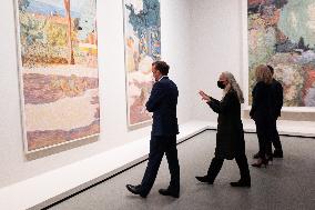 President Macron Visit To Morozov Collection, Icons Of Modern Art Exhibition - Paris