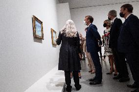 President Macron Visit To Morozov Collection, Icons Of Modern Art Exhibition - Paris