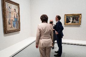 President Macron Visit To Morozov Collection, Icons Of Modern Art Exhibition - Paris